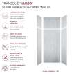 LWKX36367224-190 Lusso 36-in x 36-in x 72/24-in Glue To Wall 6-Piece Transition Shower Wall Kit, Bellanca