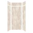 LWKX36368412-185 Lusso 36-in x 36-in x 84/12-in Glue To Wall 6-Piece Transition Shower Wall Kit, Creme Carmel
