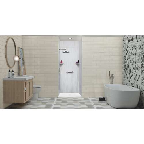 LWKX36368412-190 Lusso 36-in x 36-in x 84/12-in Glue To Wall 6-Piece Transition Shower Wall Kit, Bellanca