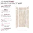 LWKX36368412-185 Lusso 36-in x 36-in x 84/12-in Glue To Wall 6-Piece Transition Shower Wall Kit, Creme Carmel