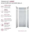 LWKX36368412-186 Lusso 36-in x 36-in x 84/12-in Glue To Wall 6-Piece Transition Shower Wall Kit, Glacier Grey