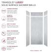 LWKX36368412-190 Lusso 36-in x 36-in x 84/12-in Glue To Wall 6-Piece Transition Shower Wall Kit, Bellanca