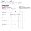 LWKX36368412-181 Lusso 36-in x 36-in x 84/12-in Glue To Wall 6-Piece Transition Shower Wall Kit, Palladio White