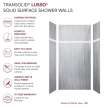 LWKX48367224-186 Lusso 48-in x 36-in x 72/24-in Glue To Wall 6-Piece Transition Shower Wall Kit, Glacier Grey