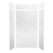 LWKX48368412-181 Lusso 48-in x 36-in x 84/12-in Glue To Wall 6-Piece Transition Shower Wall Kit, Palladio White