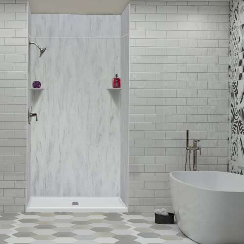 LWKX48368412-190 Lusso 48-in x 36-in x 84/12-in Glue To Wall 6-Piece Transition Shower Wall Kit, Bellanca