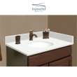 VT42.5x22-1OU-4W-A-W-4 Mini Custom Quartz 42.5-in x 22.25-in Single Bowl Vanity Top with 4-in Centerset Faucet Hole and Madison Bowl, Natural White