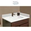VT42.5x22-1KU-4W-A-W-8 Mini Custom Quartz 42.5-in x 22.25-in Single Bowl Vanity Top with 8-in Widespread Faucet Hole and Vision Bowl, Natural White