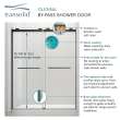 OBPT608008C-PC Olenna 60-in x 80-in Bypass Shower Door With 5/16-in Clear Glass And Riley Handles, Polished Chrome
