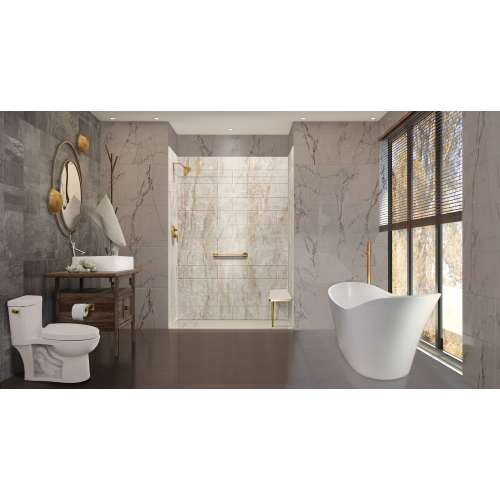 PPWKX60368412-62 Prodigy Plus 60-in x 36-in x 84/12-in Shower Wall Kit, Aztec (8-in x 16-in Horizontal Tile Pattern with Stone Color)