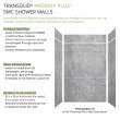 PPWKX60368412-59 Prodigy Plus 60-in x 36-in x 84/12-in Shower Wall Kit, Ashy Grey (8-in x 16-in Horizontal Tile Pattern with Stone Color)