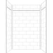 PWKX60368412-531 Prodigy 60-in x 36-in x 96-in Shower Wall Kit with Extension, White Horizontal Tile