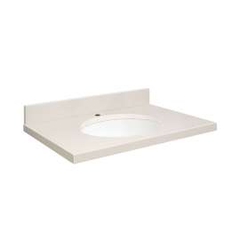 Q2519-3A Nouveau 25-in x 19-in Quartz Single Bowl Vanity Top With Eased Edge, Milan White