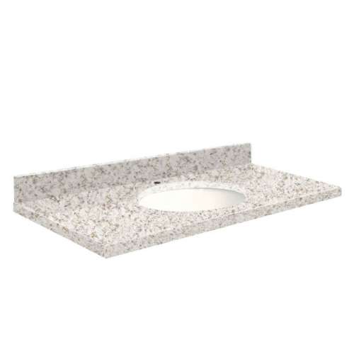 Q2519-4N Nouveau 25-in x 19-in Quartz Single Bowl Vanity Top With Eased Edge, Almond Delite