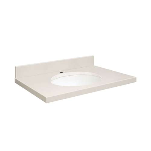 Q2522-3A Nouveau 25-in x 22-in Quartz Single Bowl Vanity Top With Eased Edge, Milan White