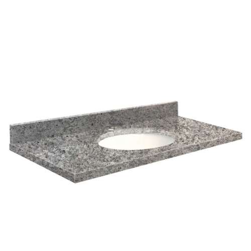 Q2522-4I Nouveau 25-in x 22-in Quartz Single Bowl Vanity Top With Eased Edge, Overture