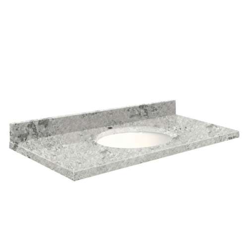 Q3119-6C Nouveau 31-in x 19-in Quartz Single Bowl Vanity Top With Eased Edge, Winter Wonder