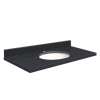 Q3719-4P Nouveau 37-in x 19-in Quartz Single Bowl Vanity Top With Eased Edge, Black Luxe