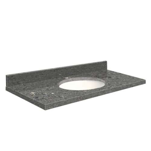 Q3719-4T Nouveau 37-in x 19-in Quartz Single Bowl Vanity Top With Eased Edge, Greystone