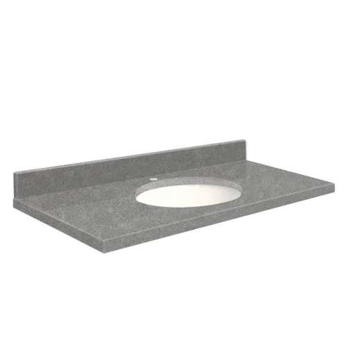 Q3722-4R Nouveau 37-in x 22-in Quartz Single Bowl Vanity Top With Eased Edge, Urban Grey