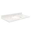 Q3722-4W Nouveau 37-in x 22-in Quartz Single Bowl Vanity Top With Eased Edge, Natural White
