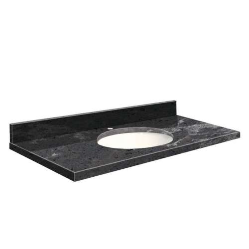 Q3722-6E Nouveau 37-in x 22-in Quartz Single Bowl Vanity Top With Eased Edge, Milky Way