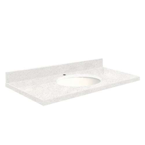 Q4322-4W Nouveau 43-in x 22-in Quartz Single Bowl Vanity Top With Eased Edge, Natural White