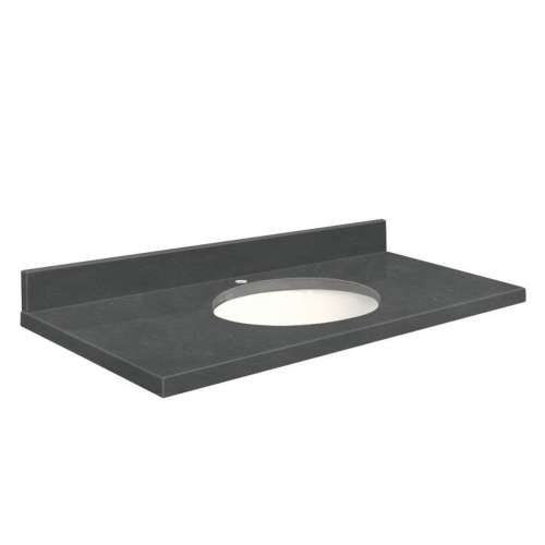 Q4322-6B Nouveau 43-in x 22-in Quartz Single Bowl Vanity Top With Eased Edge, Black Carrara