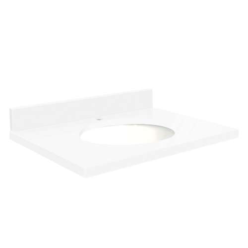 Q4322-N1 Nouveau 43-in x 22-in Quartz Single Bowl Vanity Top With Eased Edge, Nano Crystal