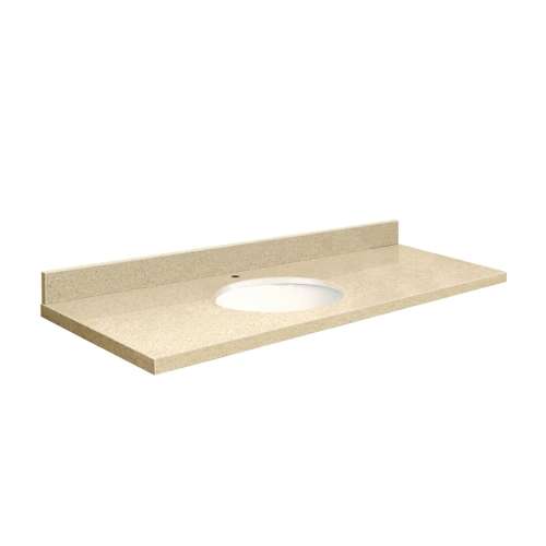 Q6122-3X Nouveau 61-in x 22-in Quartz Single Bowl Vanity Top With Eased Edge, Nature's Path