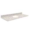 Q6122-4N Nouveau 61-in x 22-in Quartz Single Bowl Vanity Top With Eased Edge, Almond Delite