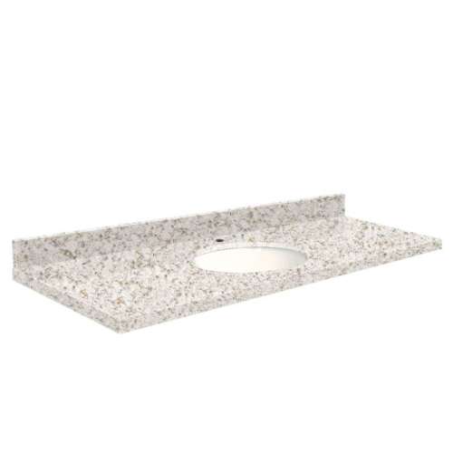Q6122-4N Nouveau 61-in x 22-in Quartz Single Bowl Vanity Top With Eased Edge, Almond Delite