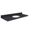 Q6122-4P Nouveau 61-in x 22-in Quartz Single Bowl Vanity Top With Eased Edge, Black Luxe