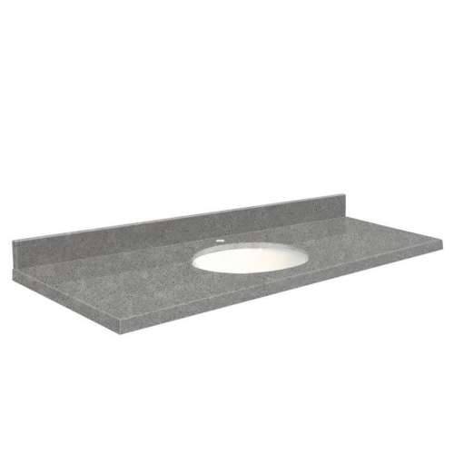 Q6122-4R Nouveau 61-in x 22-in Quartz Single Bowl Vanity Top With Eased Edge, Urban Grey