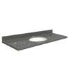 Q6122-4T Nouveau 61-in x 22-in Quartz Single Bowl Vanity Top With Eased Edge, Greystone