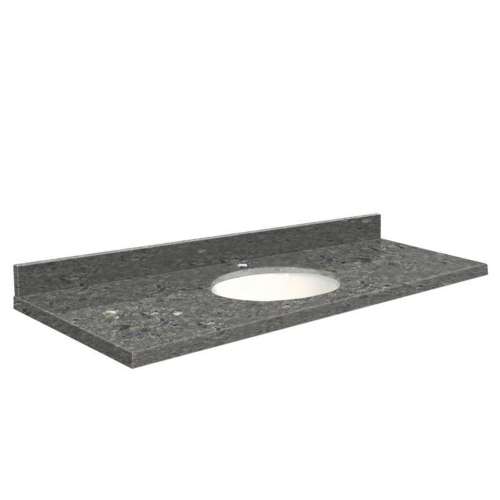 Q6122-4T Nouveau 61-in x 22-in Quartz Single Bowl Vanity Top With Eased Edge, Greystone
