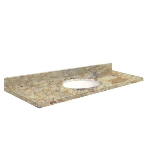 Q6122-4V Nouveau 61-in x 22-in Quartz Single Bowl Vanity Top With Eased Edge, Trail