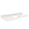 Q6122-4W Nouveau 61-in x 22-in Quartz Single Bowl Vanity Top With Eased Edge, Natural White