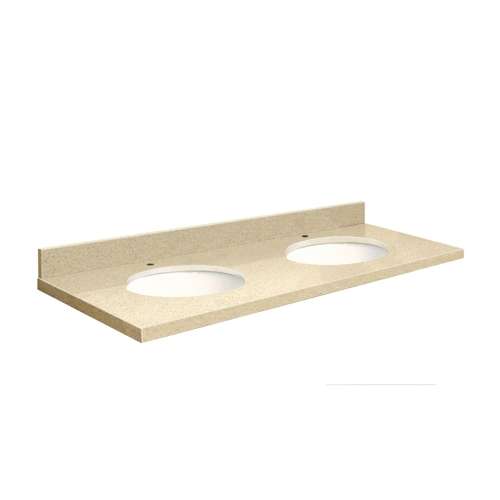 Q61222-3X Nouveau 61-in x 22-in Quartz Double Bowl Vanity Top With Eased Edge, Nature's Path