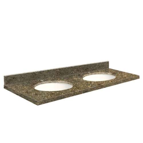 Q61222-4J Nouveau 61-in x 22-in Quartz Double Bowl Vanity Top With Eased Edge, Rapture