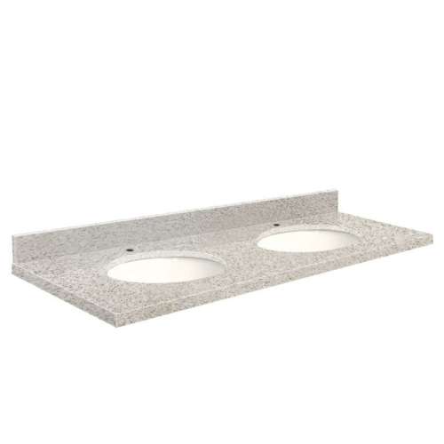 Q61222-4S Nouveau 61-in x 22-in Quartz Double Bowl Vanity Top With Eased Edge, Portage Pass