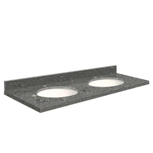 Q61222-4T Nouveau 61-in x 22-in Quartz Double Bowl Vanity Top With Eased Edge, Greystone