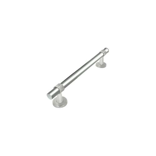 Bella Plain 12-in Grab Bar – Two-Tone Polished Chrome with Brushed Stainless Ring, BPS12-PC