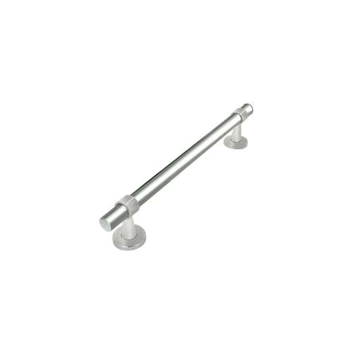 Bella Plain 16-in Grab Bar – Two-Tone Polished Chrome with Brushed Stainless Ring, BPS16-PC