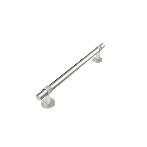 Bella Plain 18-in Grab Bar – Two-Tone Polished Chrome with Brushed Stainless Ring, BPS18-PC