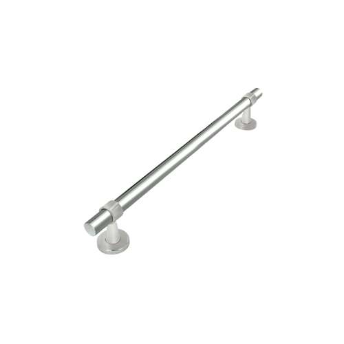 Bella Plain 24-in Grab Bar – Two-Tone Polished Chrome with Brushed Stainless Ring, BPS24-PC
