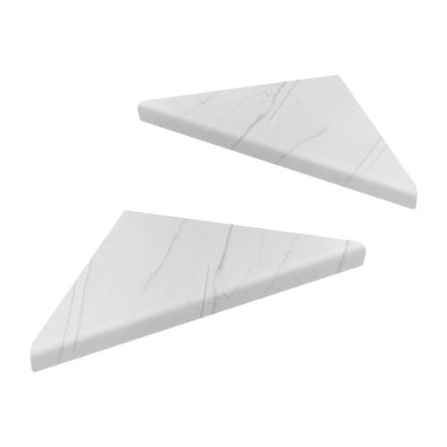 9-in x 9-in x 1-in Solid Surface Corner Shelf With Brackets (Set of 2), Palladio White, CSB99PR-181