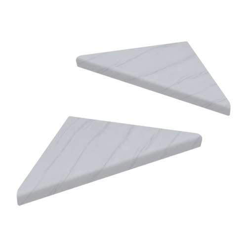 9-in x 9-in x 1-in Solid Surface Corner Shelf With Brackets (Set of 2), Arctic Etch, CSB99PR-71