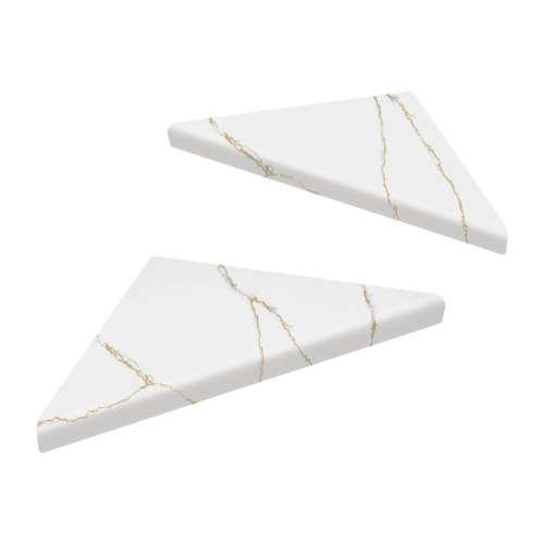 9-in x 9-in x 1-in Solid Surface Corner Shelf With Brackets (Set of 2), Gilded Stream, CSB99PR-72