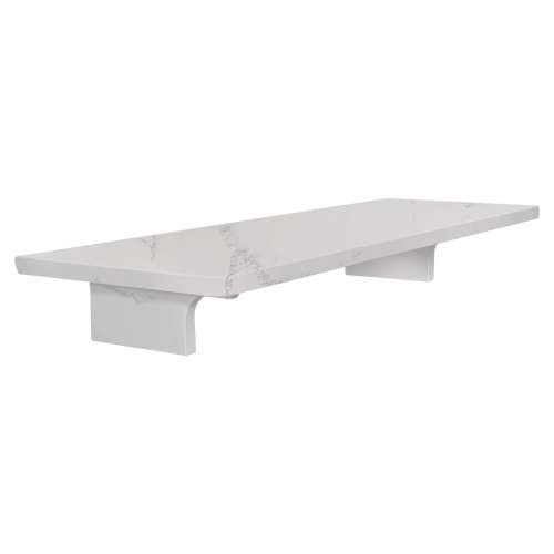 11-in x 4-in x 2-in Solid Surface Grab Bar Shelf, Palladio White, GBS114-T-181